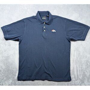 Denver Broncos Greg Norman Collection Polo Mens Large Blue Teamwear NFL Football